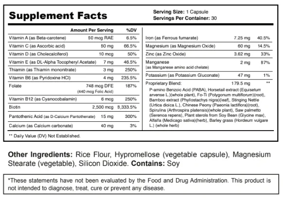 Neuro Pulse Pro Supplement Facts panel with numbered call-outs